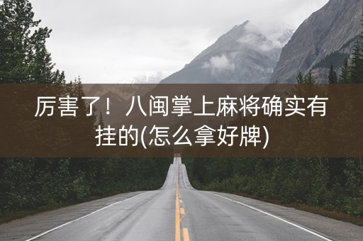 厉害了！八闽掌上麻将确实有挂的(怎么拿好牌)