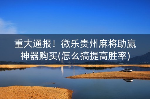 重大通报！微乐贵州麻将助赢神器购买(怎么搞提高胜率)