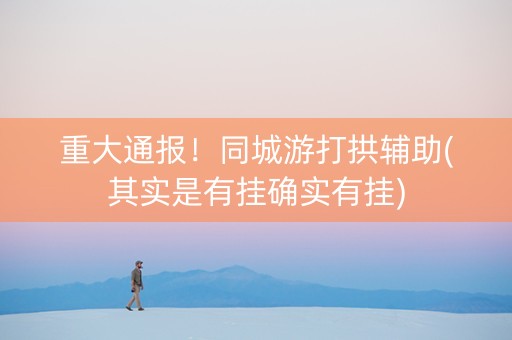 重大通报！同城游打拱辅助(其实是有挂确实有挂)