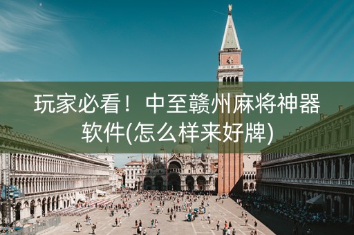 玩家必看！中至赣州麻将神器软件(怎么样来好牌)