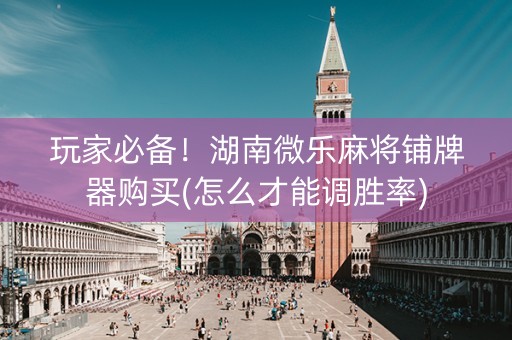 玩家必备！湖南微乐麻将铺牌器购买(怎么才能调胜率)