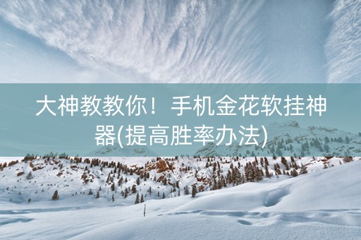 大神教教你！手机金花软挂神器(提高胜率办法)