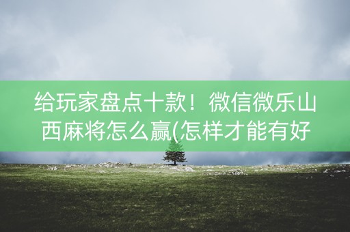 给玩家盘点十款！微信微乐山西麻将怎么赢(怎样才能有好牌)
