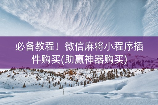 必备教程！微信麻将小程序插件购买(助赢神器购买)