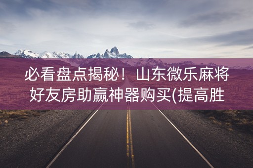 必看盘点揭秘！山东微乐麻将好友房助赢神器购买(提高胜率技巧)