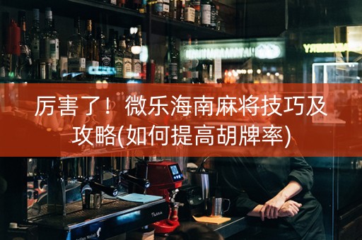 厉害了！微乐海南麻将技巧及攻略(如何提高胡牌率)