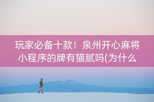 玩家必备十款！泉州开心麻将小程序的牌有猫腻吗(为什么牌一直很差)