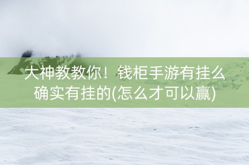 大神教教你！钱柜手游有挂么确实有挂的(怎么才可以赢)