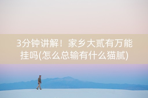 3分钟讲解！家乡大贰有万能挂吗(怎么总输有什么猫腻)