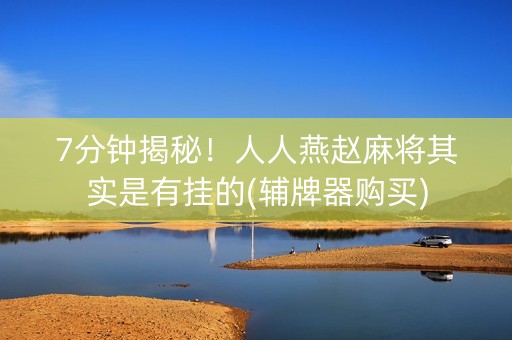 7分钟揭秘！人人燕赵麻将其实是有挂的(辅牌器购买)