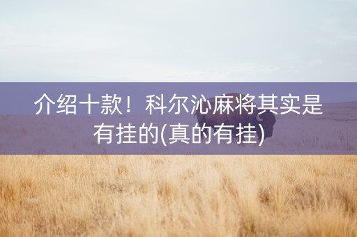 介绍十款！科尔沁麻将其实是有挂的(真的有挂)