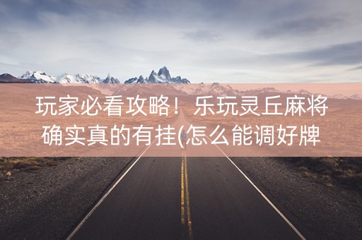 玩家必看攻略！乐玩灵丘麻将确实真的有挂(怎么能调好牌)