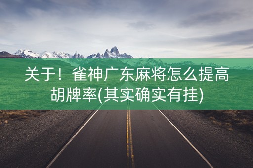 关于！雀神广东麻将怎么提高胡牌率(其实确实有挂)
