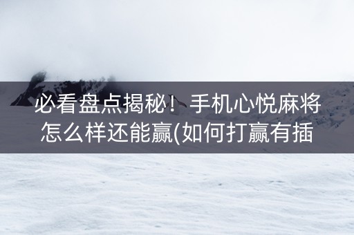 必看盘点揭秘！手机心悦麻将怎么样还能赢(如何打赢有插件吗)