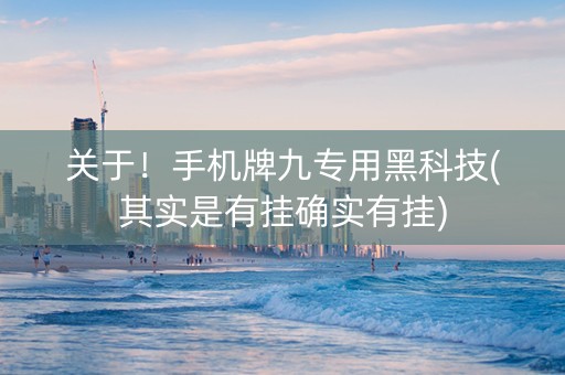 关于！手机牌九专用黑科技(其实是有挂确实有挂)