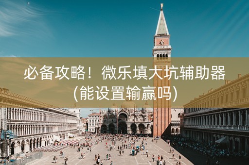 必备攻略！微乐填大坑辅助器(能设置输赢吗)