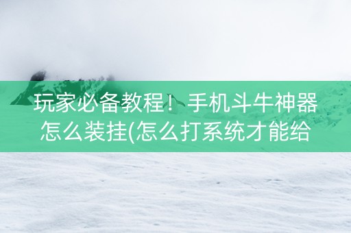 玩家必备教程！手机斗牛神器怎么装挂(怎么打系统才能给好牌)