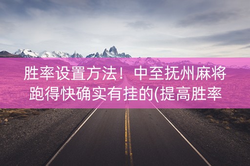 胜率设置方法！中至抚州麻将跑得快确实有挂的(提高胜率方法)