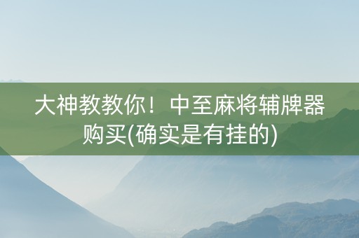 大神教教你！中至麻将辅牌器购买(确实是有挂的)