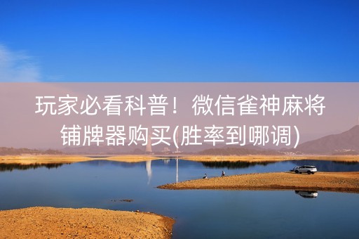 玩家必看科普！微信雀神麻将铺牌器购买(胜率到哪调)
