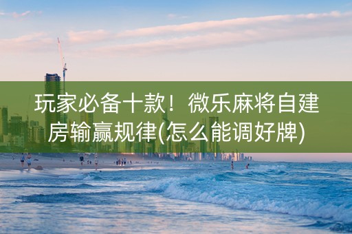 玩家必备十款！微乐麻将自建房输赢规律(怎么能调好牌)
