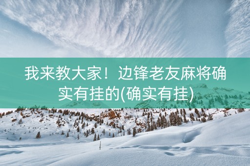 我来教大家！边锋老友麻将确实有挂的(确实有挂)