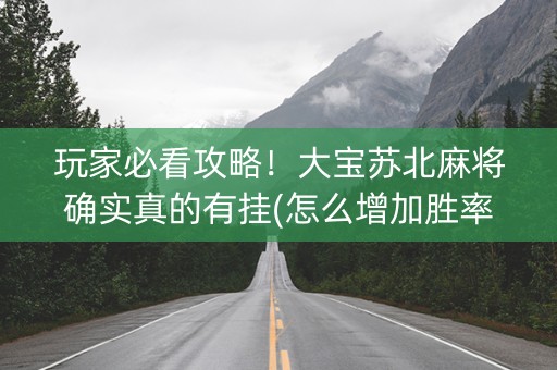玩家必看攻略！大宝苏北麻将确实真的有挂(怎么增加胜率)