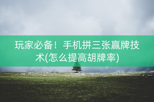 玩家必备！手机拼三张赢牌技术(怎么提高胡牌率)