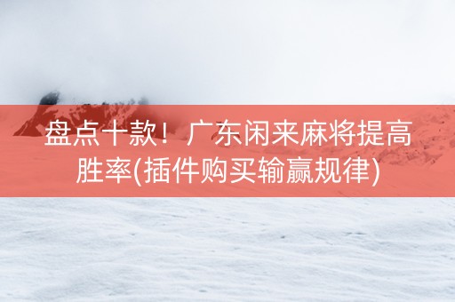 盘点十款！广东闲来麻将提高胜率(插件购买输赢规律)