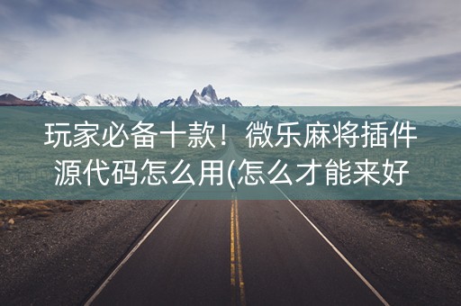 玩家必备十款！微乐麻将插件源代码怎么用(怎么才能来好牌)