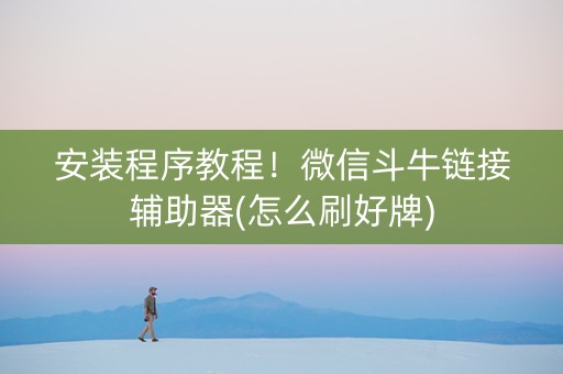 安装程序教程！微信斗牛链接辅助器(怎么刷好牌)