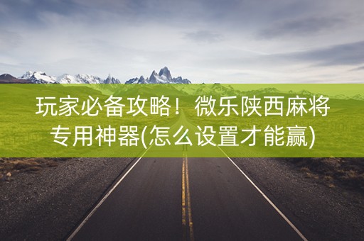 玩家必备攻略！微乐陕西麻将专用神器(怎么设置才能赢)
