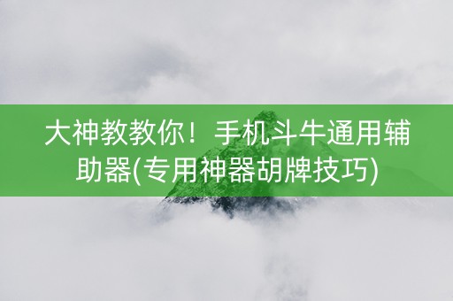 大神教教你！手机斗牛通用辅助器(专用神器胡牌技巧)