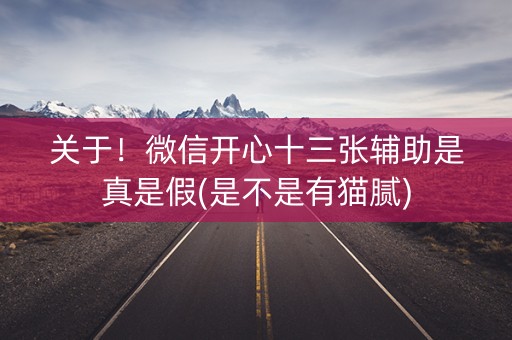 关于！微信开心十三张辅助是真是假(是不是有猫腻)