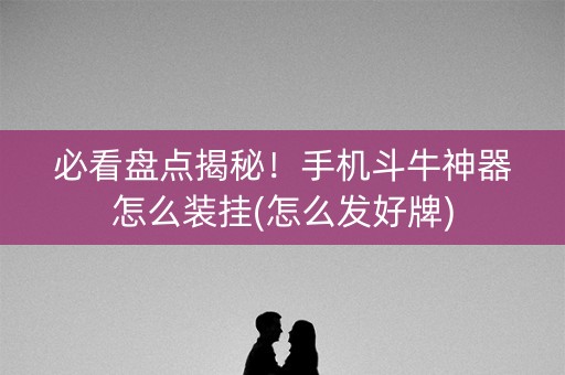 必看盘点揭秘！手机斗牛神器怎么装挂(怎么发好牌)