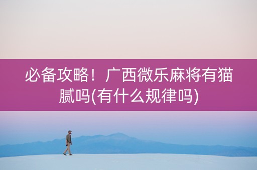 必备攻略！广西微乐麻将有猫腻吗(有什么规律吗)