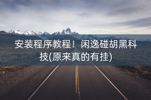 安装程序教程！闲逸碰胡黑科技(原来真的有挂)