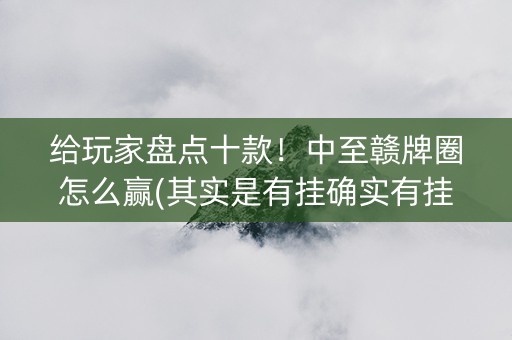 给玩家盘点十款！中至赣牌圈怎么赢(其实是有挂确实有挂)