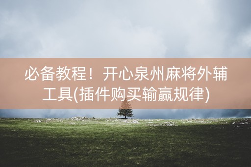 必备教程！开心泉州麻将外辅工具(插件购买输赢规律)
