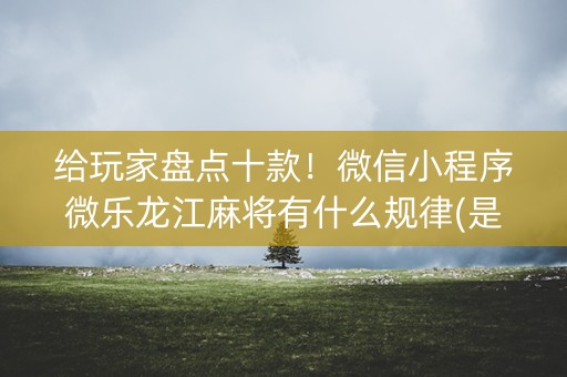 给玩家盘点十款！微信小程序微乐龙江麻将有什么规律(是不是有猫腻)
