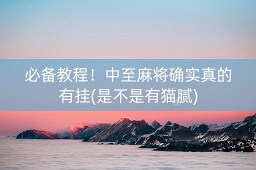 必备教程！中至麻将确实真的有挂(是不是有猫腻)