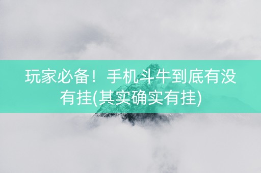 玩家必备！手机斗牛到底有没有挂(其实确实有挂)