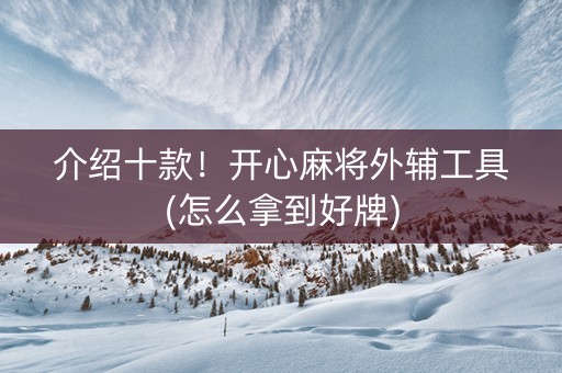 介绍十款！开心麻将外辅工具(怎么拿到好牌)