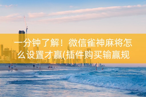 一分钟了解！微信雀神麻将怎么设置才赢(插件购买输赢规律)