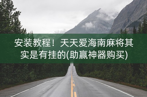 安装教程！天天爱海南麻将其实是有挂的(助赢神器购买)