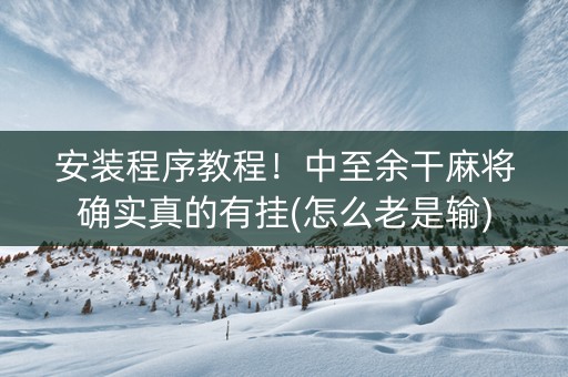 安装程序教程！中至余干麻将确实真的有挂(怎么老是输)