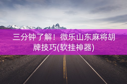 三分钟了解！微乐山东麻将胡牌技巧(软挂神器)