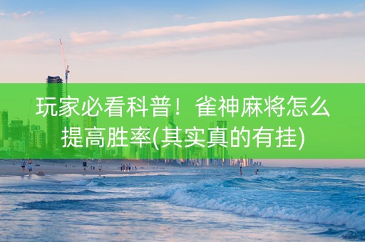 玩家必看科普！雀神麻将怎么提高胜率(其实真的有挂)