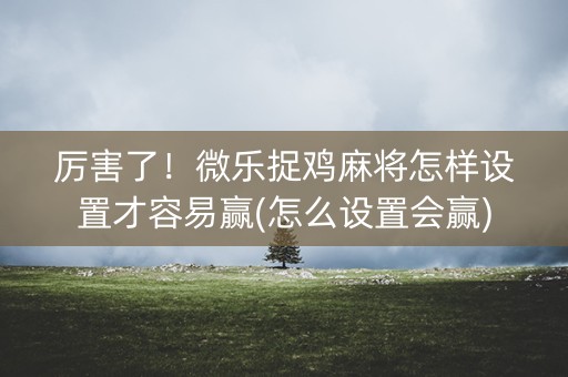 厉害了！微乐捉鸡麻将怎样设置才容易赢(怎么设置会赢)