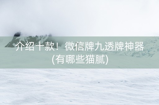 介绍十款！微信牌九透牌神器(有哪些猫腻)